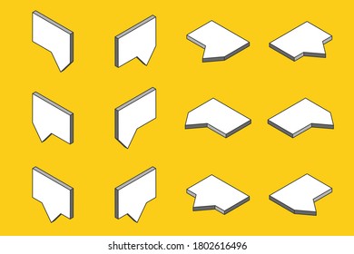 Speech bubble 3d isometric abstract.