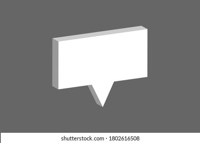 Speech bubble 3d isometric abstract. 