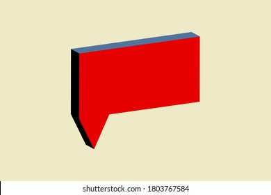 Speech bubble 3d isometric abstract. 