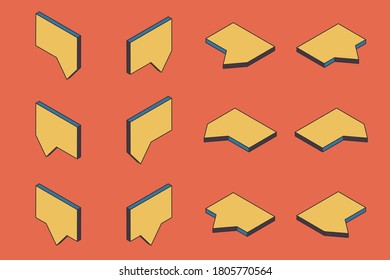Burbuja de voz 3d abstracto isométrico.