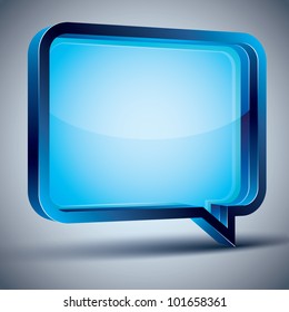 Speech bubble 3d modern style, vector design element. Contain transparent shadow ready to put over any background.