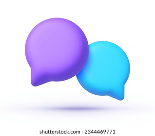 Speech bubble 3d in modern style on white background. Modern template for web design. Vector illustration