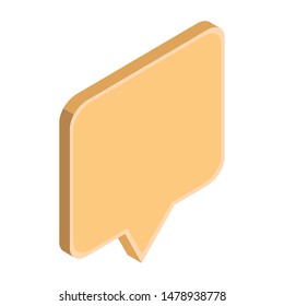 speech bubble in 3d on white background