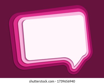 Speech bubble 3d paper cut layer art