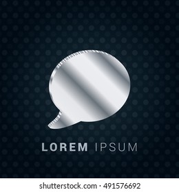Speech Bubble 3D silver/platinum metallic chromium precious Icon / Logo Design