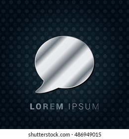Speech Bubble 3D Silver/Platinum/Steel Metallic Premium Icon / Logo Design