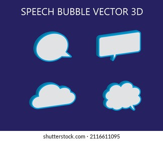 SPEECH BUBBLE 3D VECTOR DESIGN ILLUSTRATION