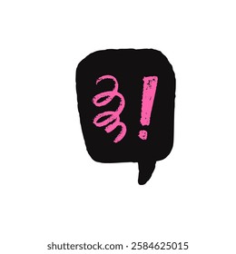 Speech bubble with abstract swear words. Curse crayon doodle text. Bad bulling expression on chat dialog boxes. Vector hand drawn illustration