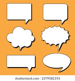 Speech bubble advertising on yellow background
