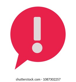 speech bubble with alert symbol