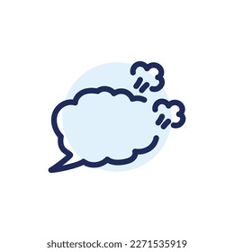 Speech bubble amorphous form color line icon.  Communication cloud. Online chatting