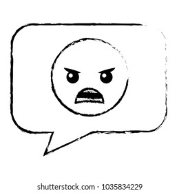 speech bubble with angry emoji