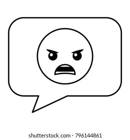 speech bubble with angry emoji