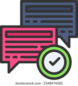 Speech Bubble Approved Icon image. Suitable for mobile application.