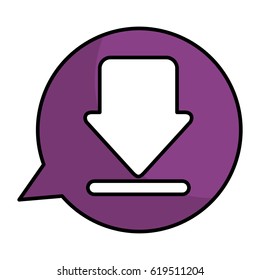 speech bubble with arrow download isolated icon