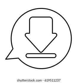 speech bubble with arrow download isolated icon