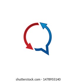 Speech bubble & arrow symbol. 