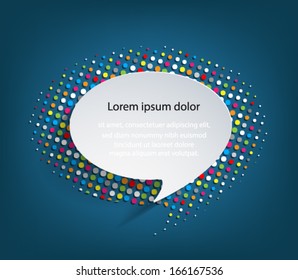 Speech bubble background with colorful halftone background,  Vector eps10 illustration modern template design. 
