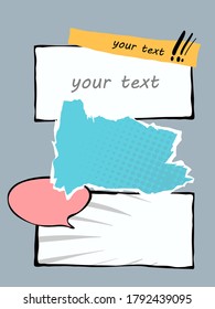 Speech bubble background. Comic book style poster template. Message chat. Pop art vector illustration