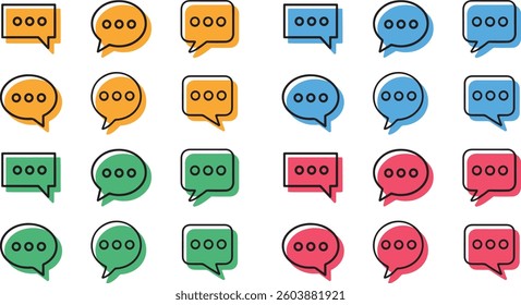 Speech bubble, speech balloon, chat bubble art icon for apps and websites.