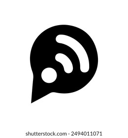 Burbuja de voz, globo, icono de chat Vector diseño simple con fondo blanco