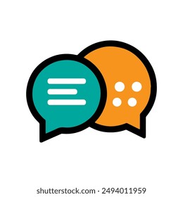 Speech bubble, balloon, Chat icon vector simple design with white background
