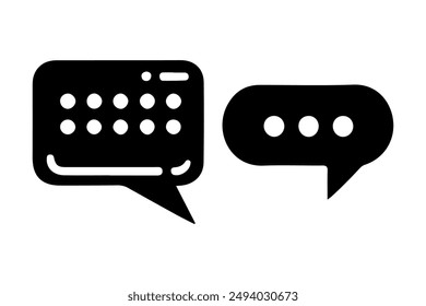 Speech bubble, balloon, Chat icons set vector illustration with white background
