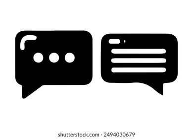 Burbuja de voz, globo, iconos de chat conjunto de Ilustración vectorial con fondo blanco