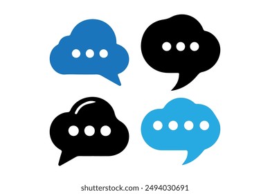 Burbuja de voz, globo, iconos de chat conjunto de Ilustración vectorial con fondo blanco