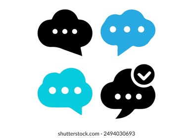 Speech bubble, balloon, Chat icons set vector illustration with white background