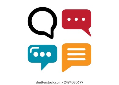 Speech bubble, balloon, Chat icons set vector illustration with white background