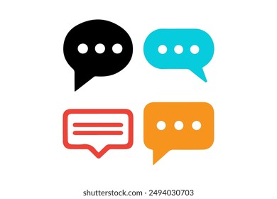 Speech bubble, balloon, Chat icons set vector illustration with white background
