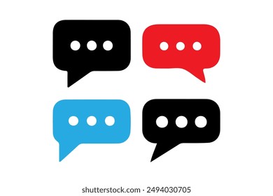 Speech bubble, balloon, Chat icons set vector illustration with white background
