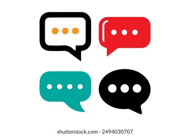 Speech bubble, balloon, Chat icons set vector illustration with white background