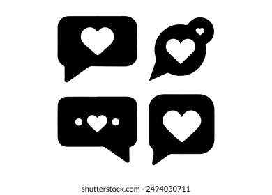 Speech bubble, balloon, Chat icons set vector illustration with white background