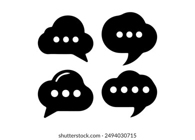 Burbuja de voz, globo, iconos de chat conjunto de Ilustración vectorial con fondo blanco