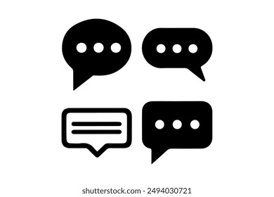 Speech bubble, balloon, Chat icons set vector illustration with white background