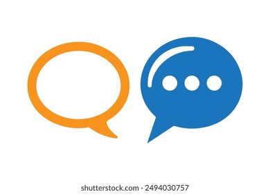 Burbuja de voz, globo, iconos de chat conjunto de Ilustración vectorial con fondo blanco