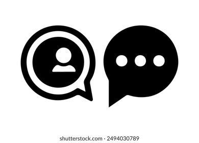 Speech bubble, balloon, Chat icons set vector illustration with white background