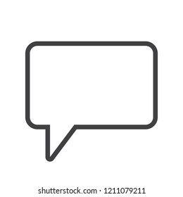 Speech bubble, speech balloon, chat bubble line art vector icon for apps and websites