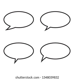 Speech bubble, speech balloon, chat bubble line art vector icon for apps and websites