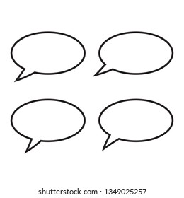Speech bubble, speech balloon, chat bubble line art vector icon for apps and websites