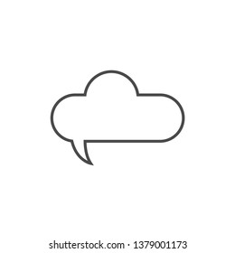Speech bubble, speech balloon, chat bubble line art vector icon for apps and websites