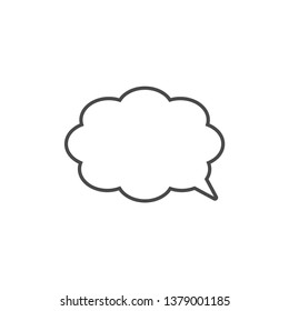 Speech bubble, speech balloon, chat bubble line art vector icon for apps and websites