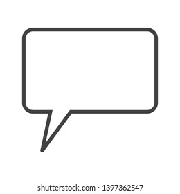 Speech bubble, speech balloon, chat bubble line art vector icon for apps and websites