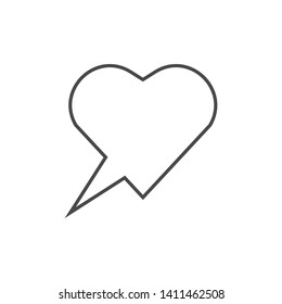 Speech bubble, speech balloon, chat bubble line art vector icon for apps and websites