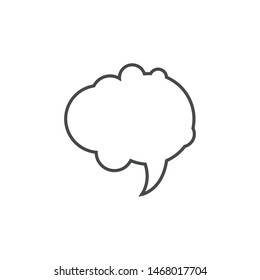 Speech bubble, speech balloon, chat bubble line art vector icon for apps and websites