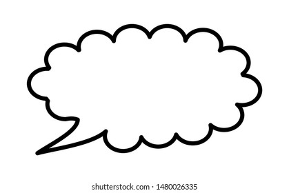 Speech bubble / speech balloon or chat bubble line art vector icon for apps and websites