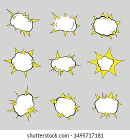 Speech bubble speech balloon or chat bubble line art vector icon for apps and websites. Empty cloud of comics book dialog space. Vector illustration.