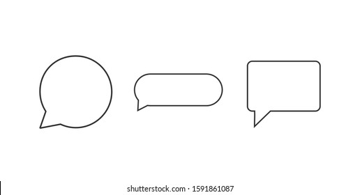 Speech bubble, speech balloon, chat bubble line art vector icon for apps and websites